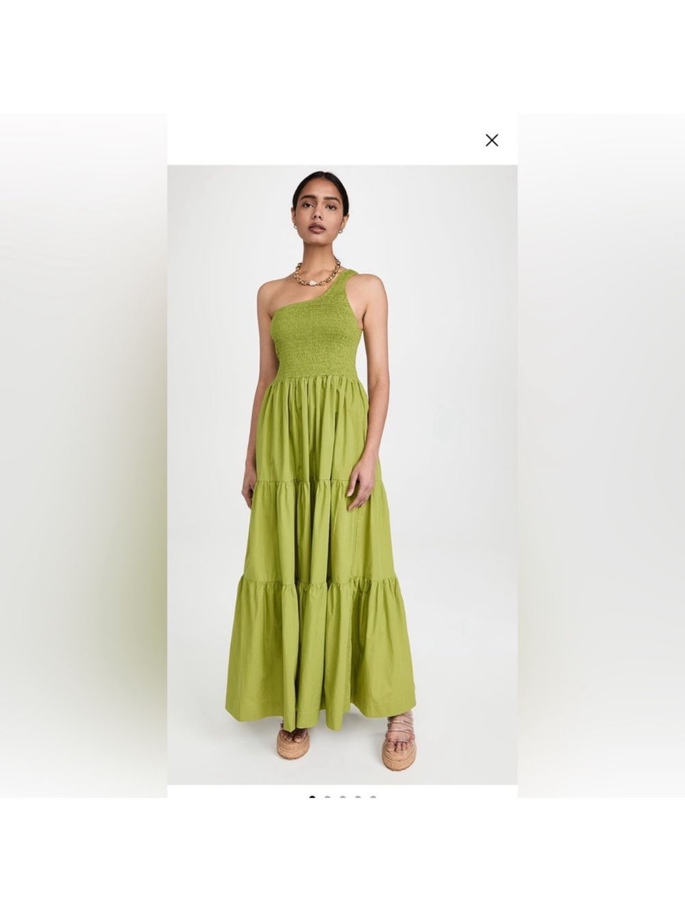 SWF green one shoulder maxi dress